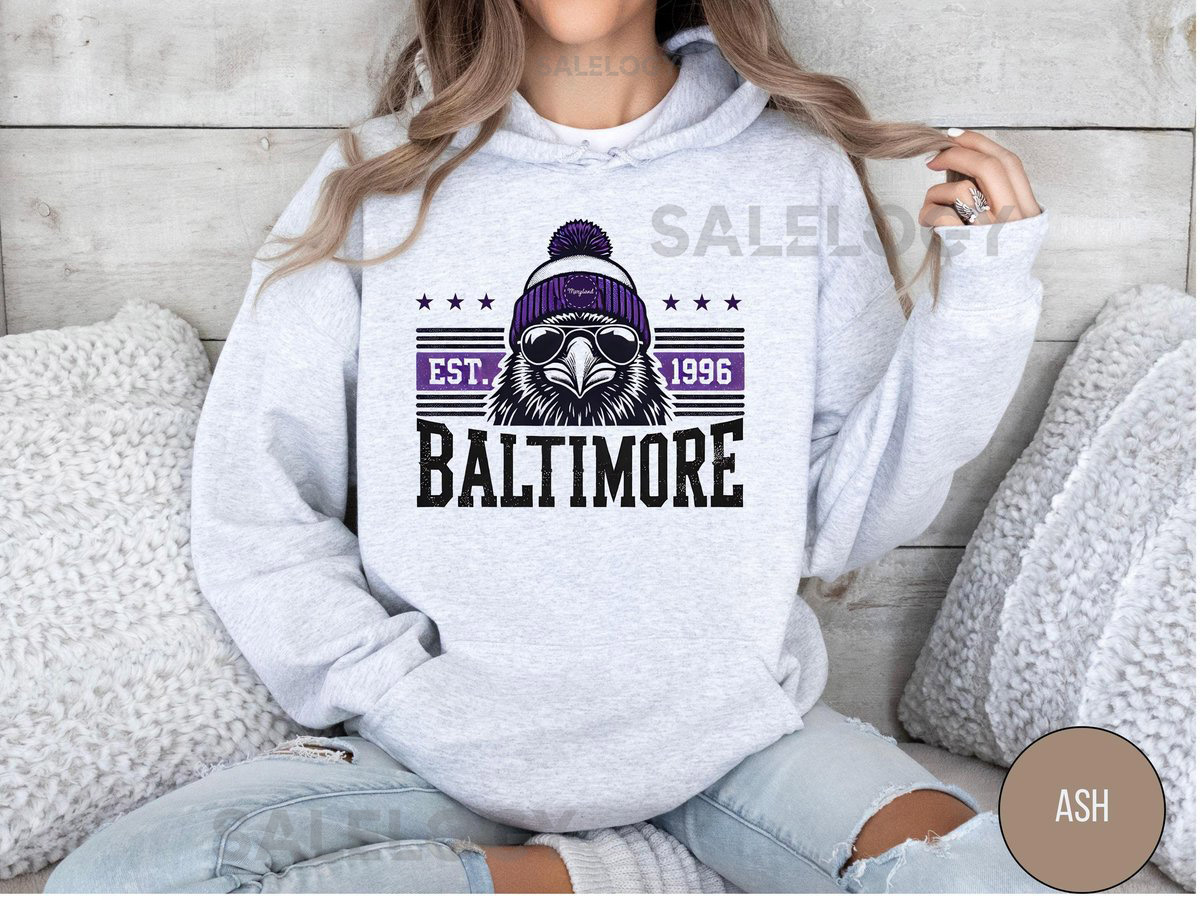 Baltimore Football Hoodie Vintage Baltimore FB Sweatshirt Football Fan Apparel Gift for Sports Fans Team Spirit Hooded Sweatshirt_111