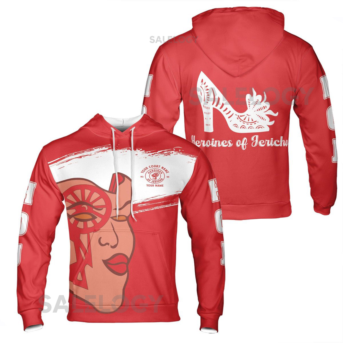 Custom Name HOJ Lady Spinning Wheel Heroines Of Jericho Hoodie S-5XL_32