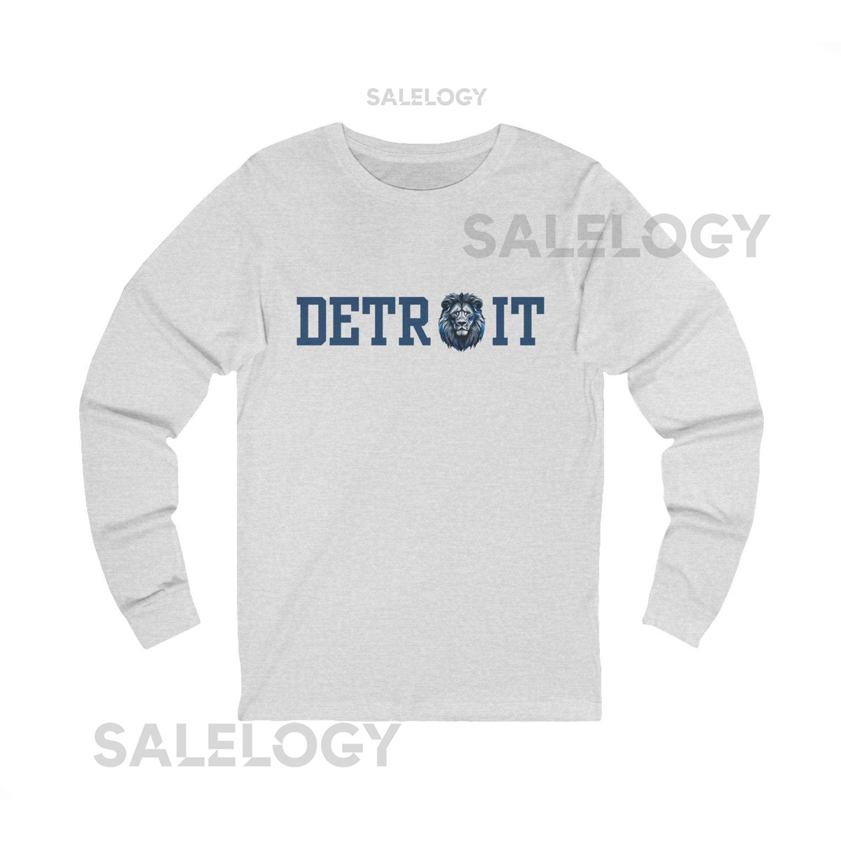 Detroit Lions Head Graphic Long Sleeve Tee Fan Gift_257
