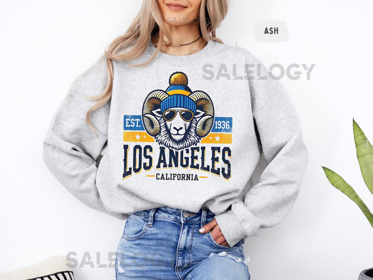 Los Angeles Football Unisex Sweatshirt Ram Sports Fan Crewneck Jumper LA Football Team Apparel Gift for Football Fans Sports Lover Tops_94