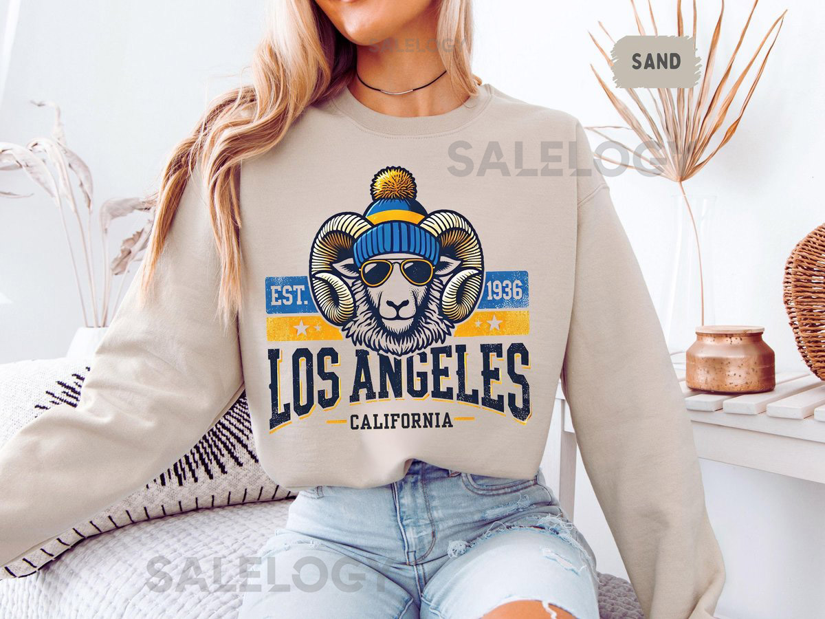 Los Angeles Football Unisex Sweatshirt LA Sports Fan Crewneck Jumper LA Football Team Apparel Gift for Football Fans Sports Lover Tops_93