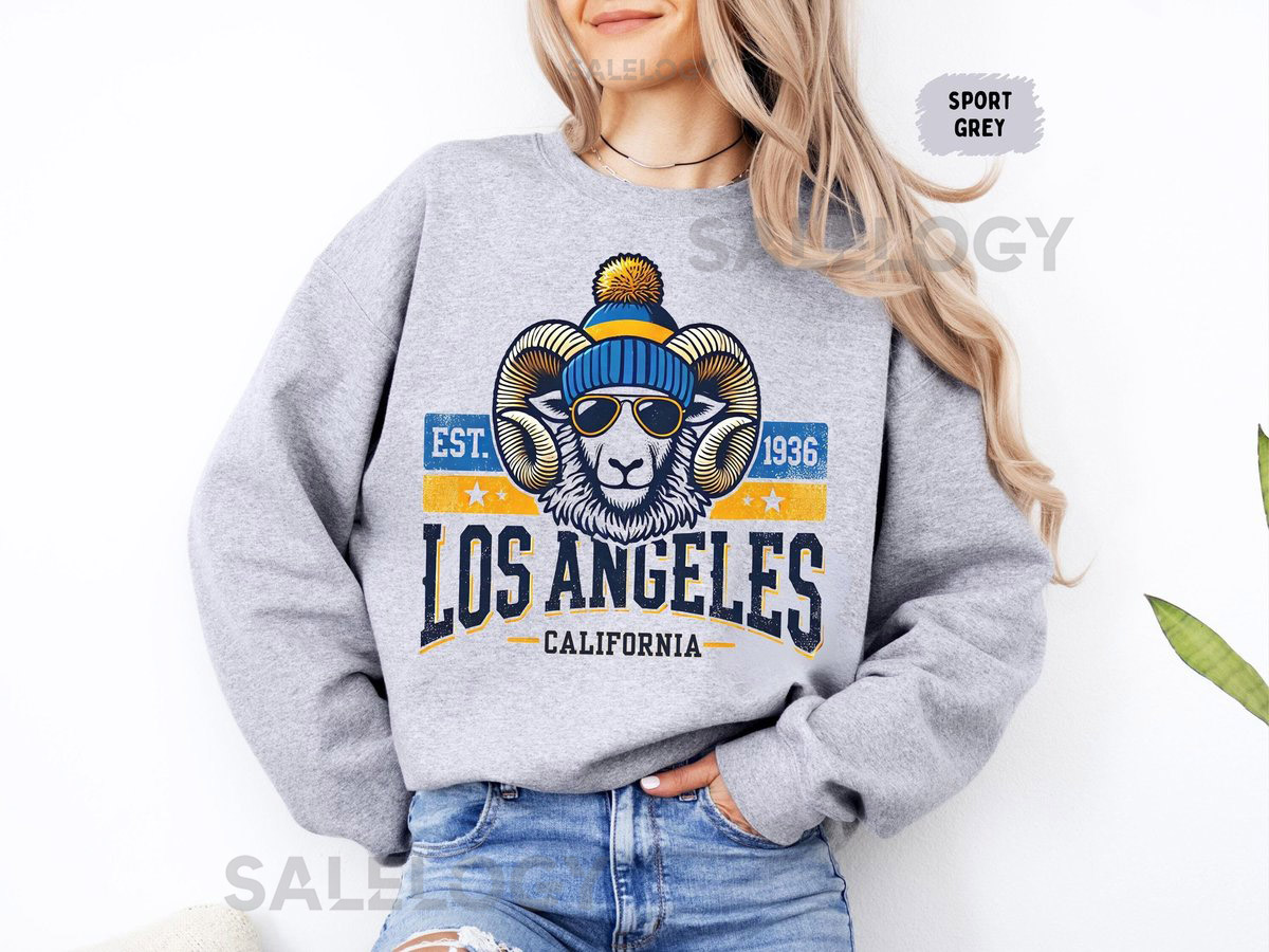 Los Angeles Football Unisex Sweatshirt Sports Fan Crewneck Jumper LA Football Team Apparel Gift for Football Fans Sports Lover Tops_95