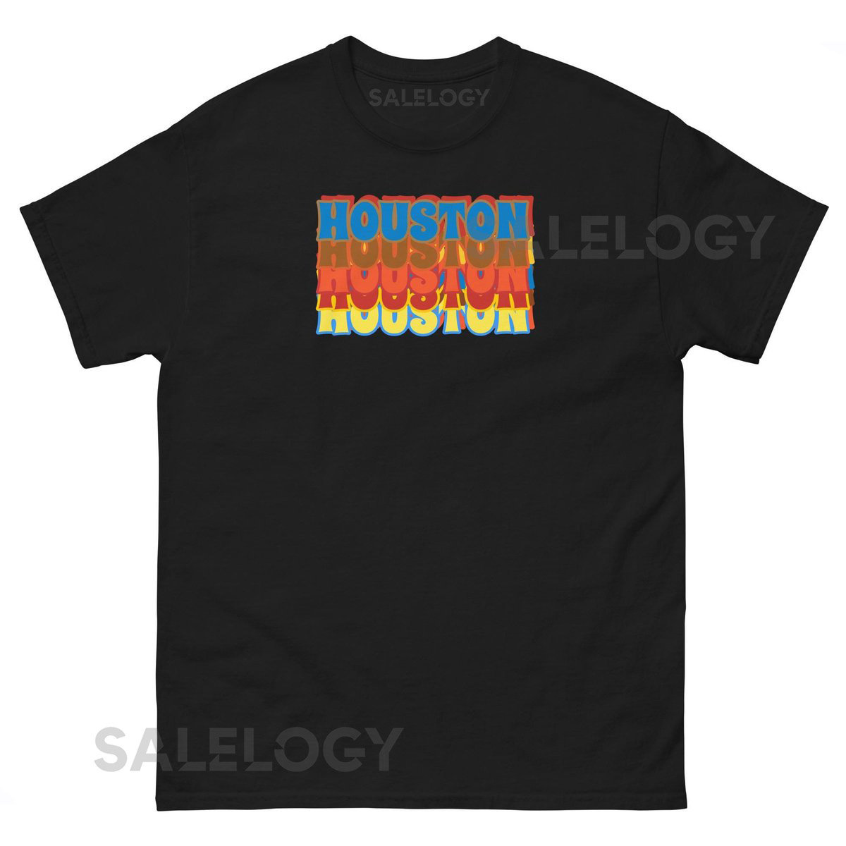 Houston Texas 80's Multi-Color Graphic Retro City Name T_350