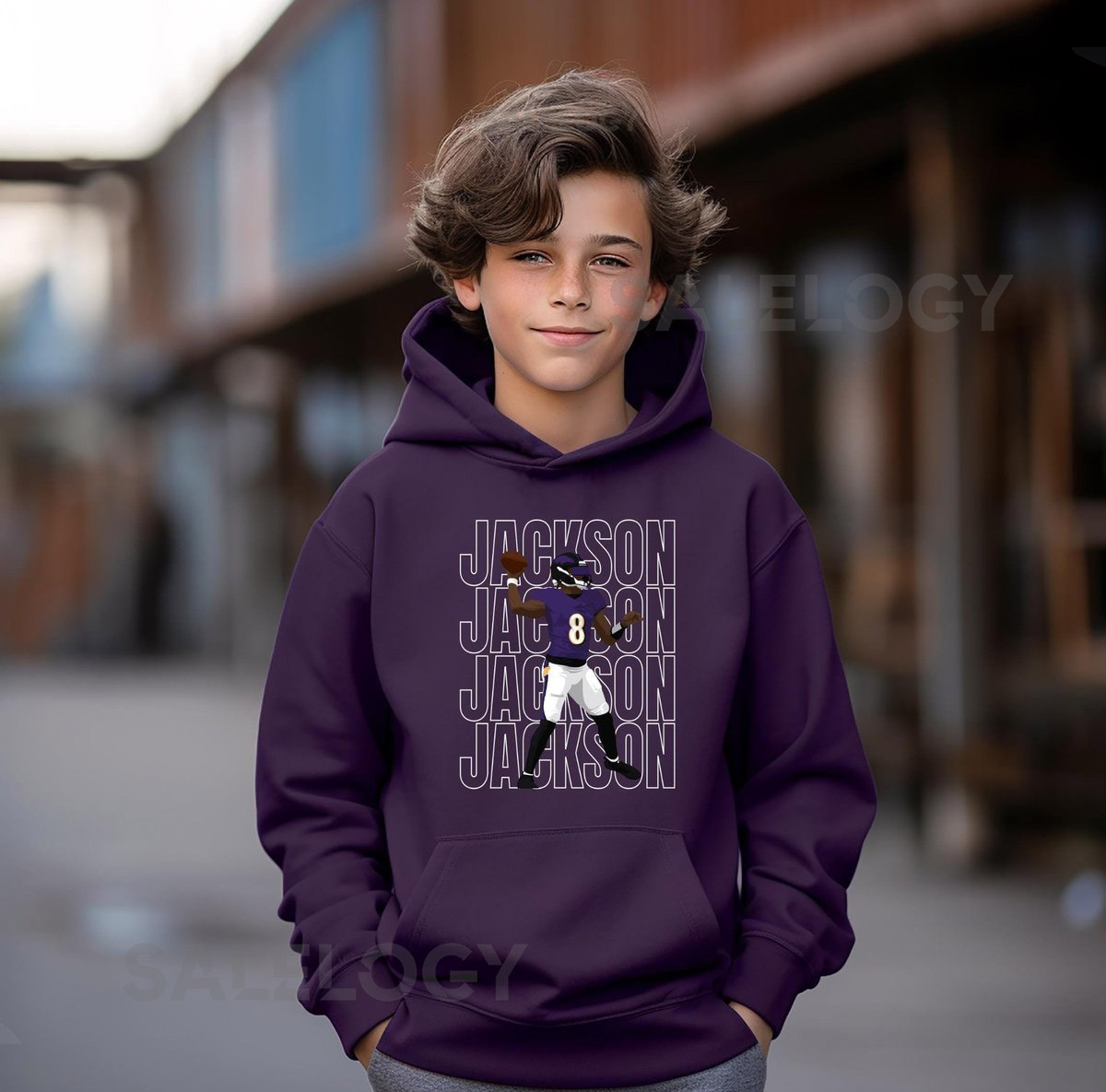 Lamar Jackson Baltimore Ravens Youth Hoodie_757