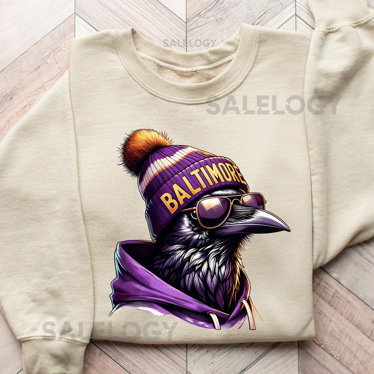 Baltimore Football Sweatshirt Retro Raven Fan Gift_123