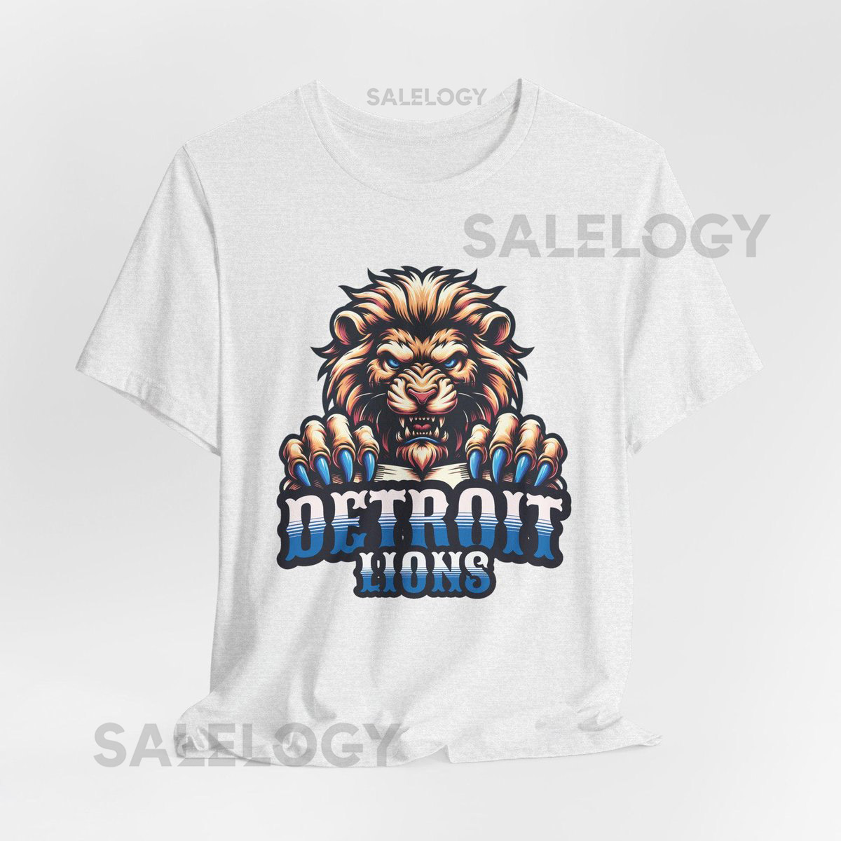 Detroit Lions Football Illustrated Lion Tshirt_226
