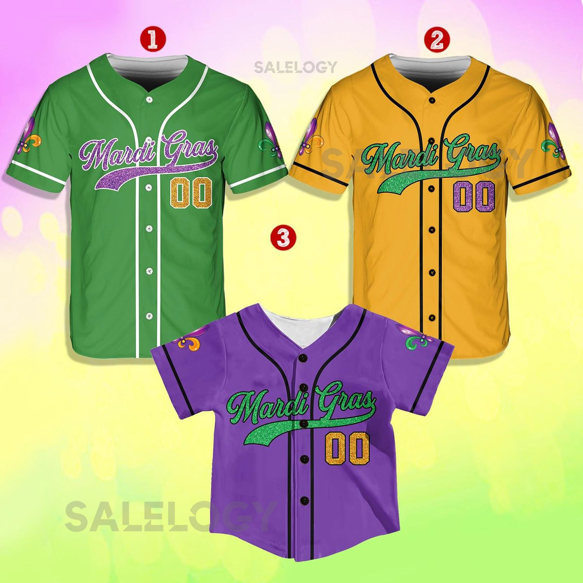 Personalized Mardi Gras Baseball Jersey Custom Name And Number Baseball Jersey Mardi Gras Carnival Jersey Gift For Family Matching_226