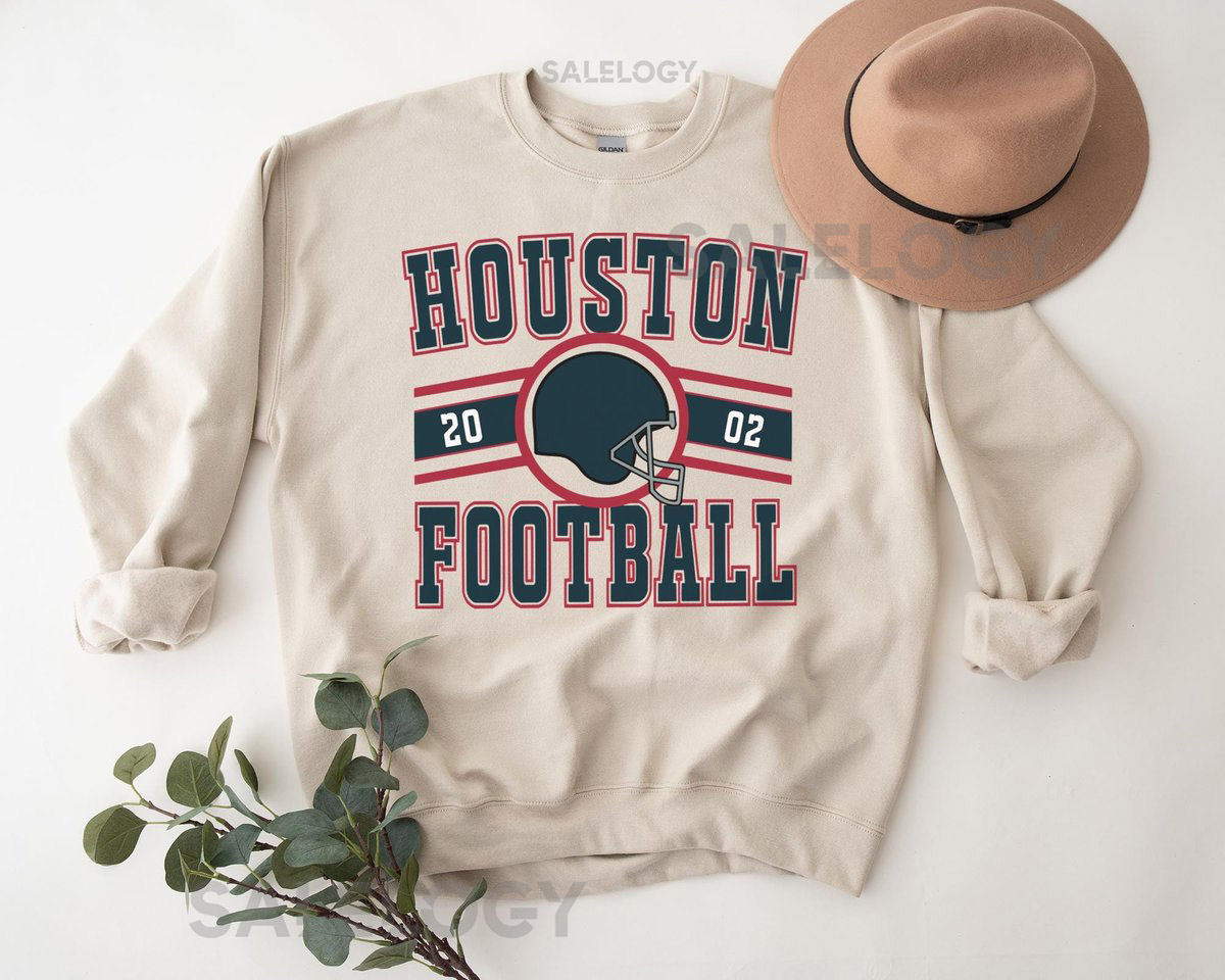 Houston Texan Sweatshirt T-Shirt Vintage Football Crewneck Retro Hoodie Game Day Gift F_318
