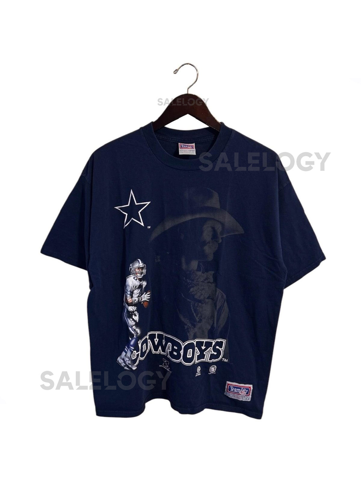 vintage dallas cowboys graphic tee t-shirt mens size large 1998 90s NFL_535