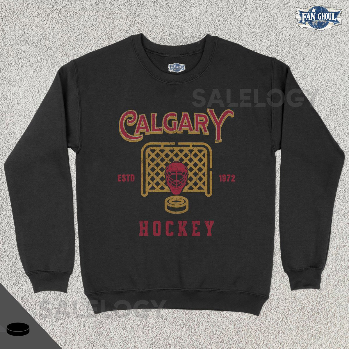 Vintage Calgary Hockey Crewneck American Sports Sweatshirt US Sports Clothing Hockey Fan Gift Hockey Apparel Vintage Sweater Flame_109