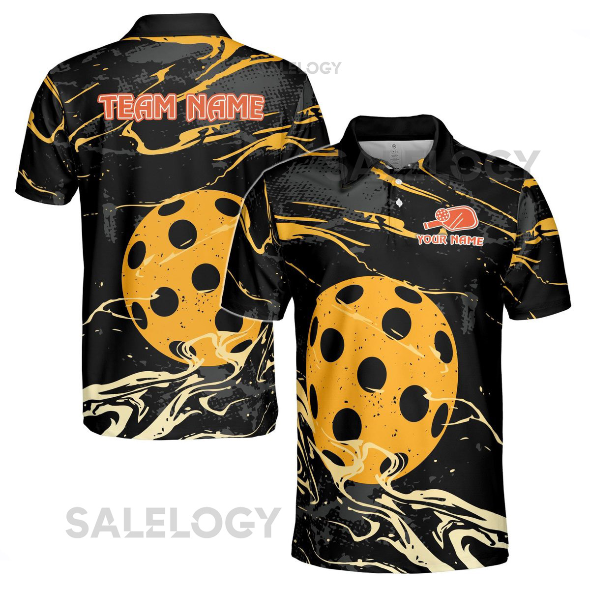 Customized Name Grain Color Pattern Pickleball Team Men's Polo Shirt S-5XL_432