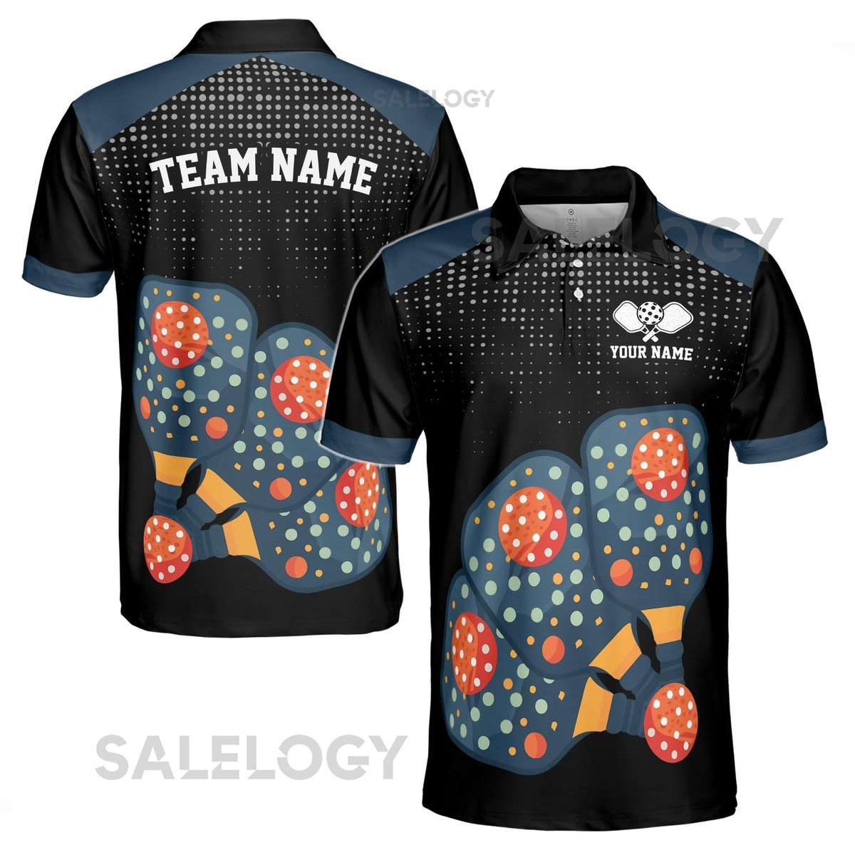 Customized Name Funny Colorful Pickleball Team Custom Men's Polo Shirt S-5XL_429