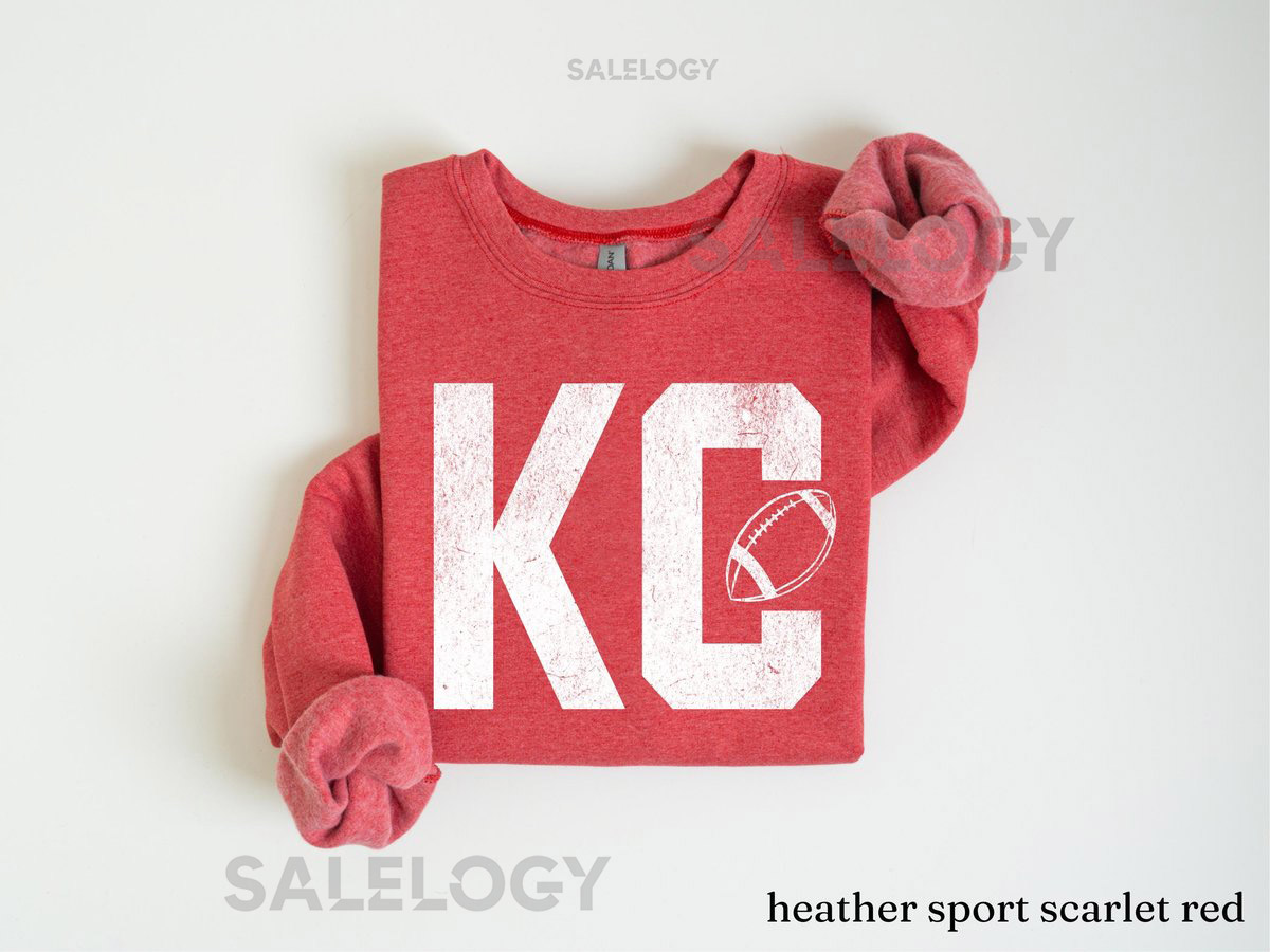 Kansas City Football Sweatshirt-Textured KC Shirt-Vintage Look KC Football Shirt- Gameday Shirt KC- Classy Football- Gift for Sports Fans_44