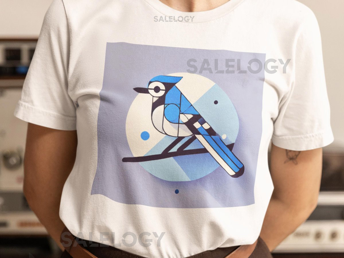 Blue Jay Art Deco Graphic T-Shirt Unisex Softstyle_63