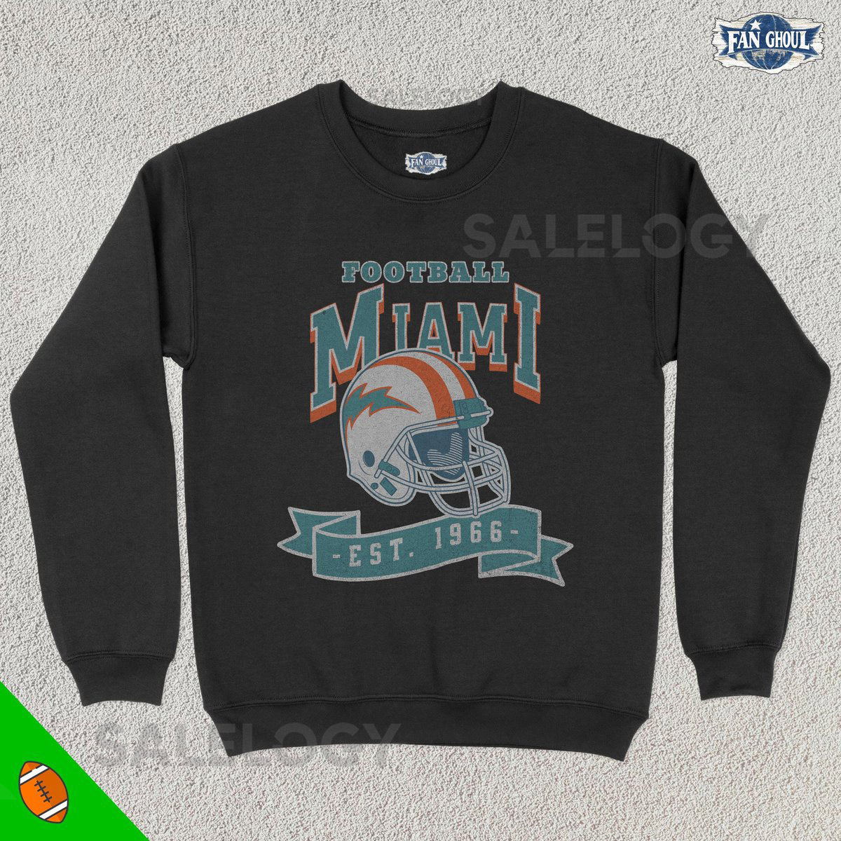 Vintage Miami Football Crewneck American Sports Sweatshirt US Sports Clothing Football Fan Gift Football Lover Apparel Vintage Sweater_700