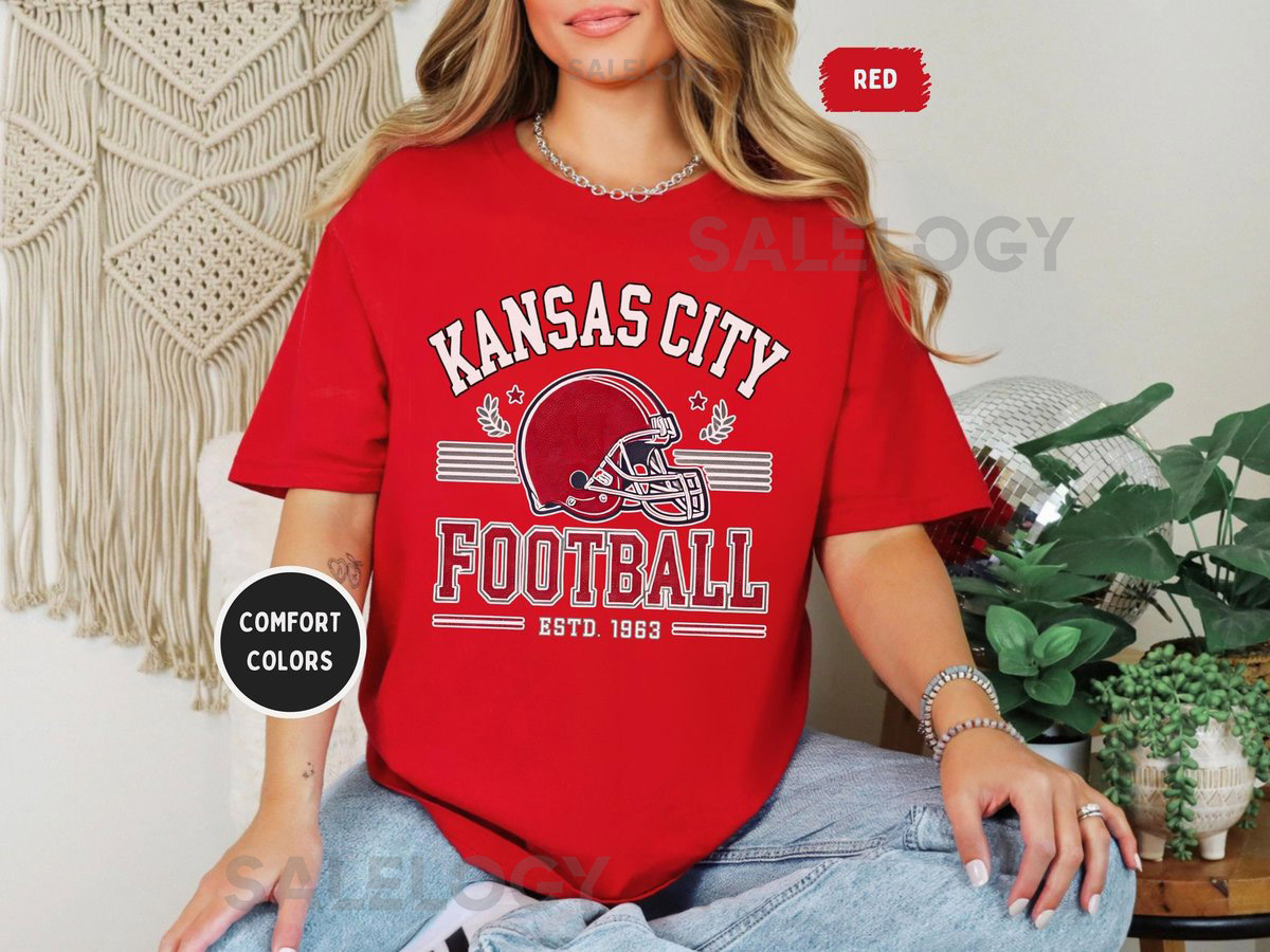 Kansas City Football Comfort Colors T-shirt Unisex Tee Team Spirit Shirt Game Day Top KC Sports Fan Apparel_338
