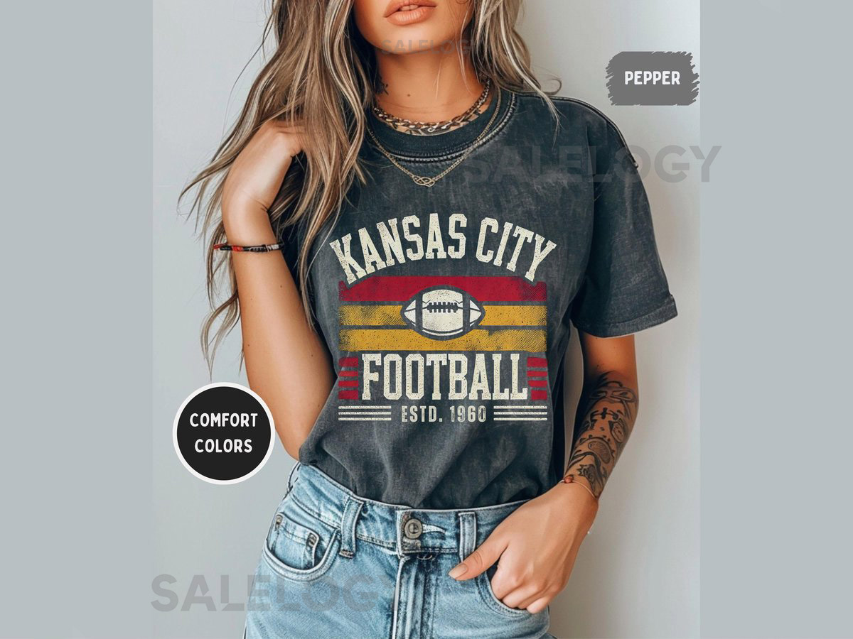 Kansas City Comfort Colors T-shirt Unisex Tee Football Fan Shirt Vintage Style Kansas Shirt Game Day Apparel_372