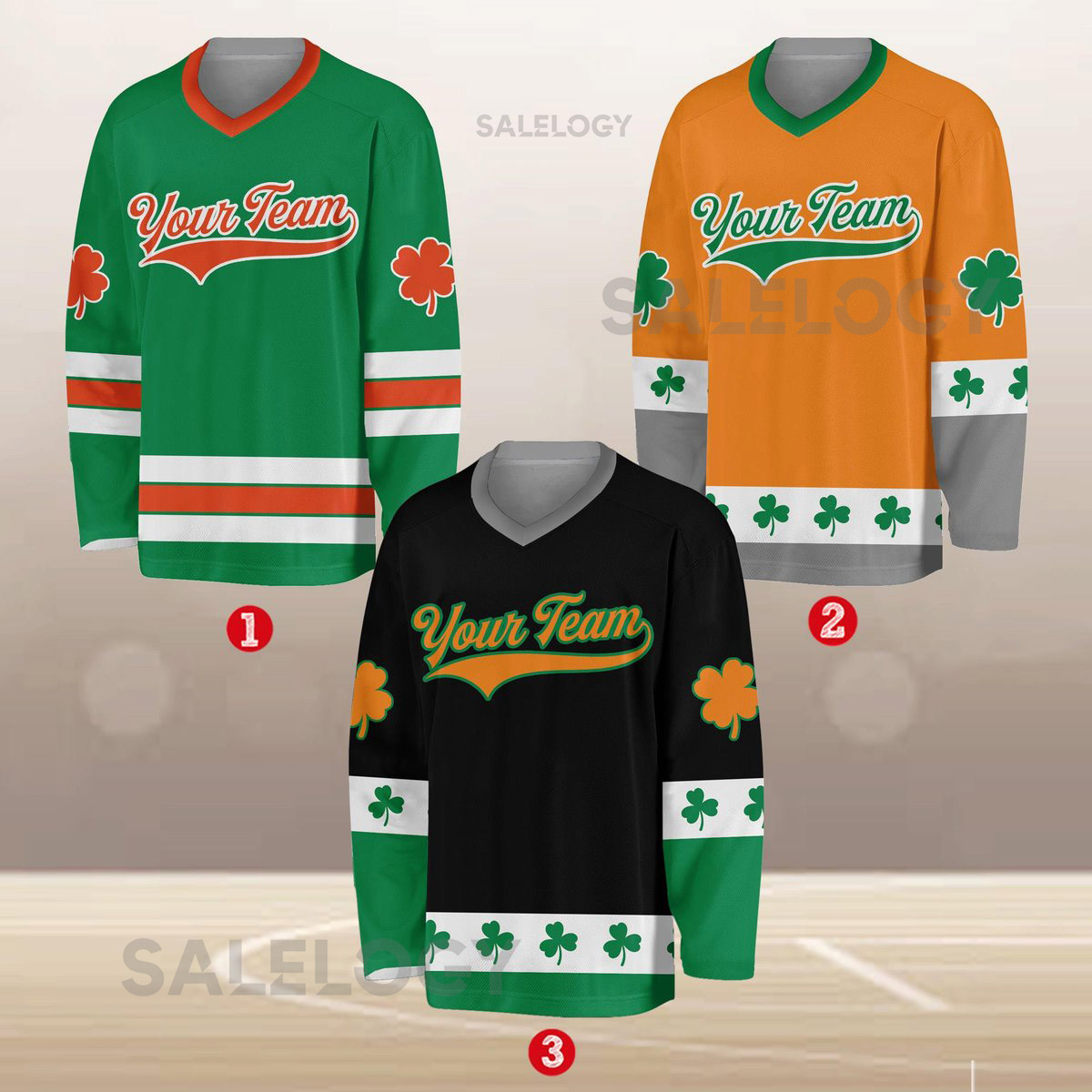 Personalized St. Patrick39s Day Hockey Jersey Custom Name Number St. Patrick39s Day Jersey Hockey Jersey Uniform St. Patrick39s Day Outfit_18