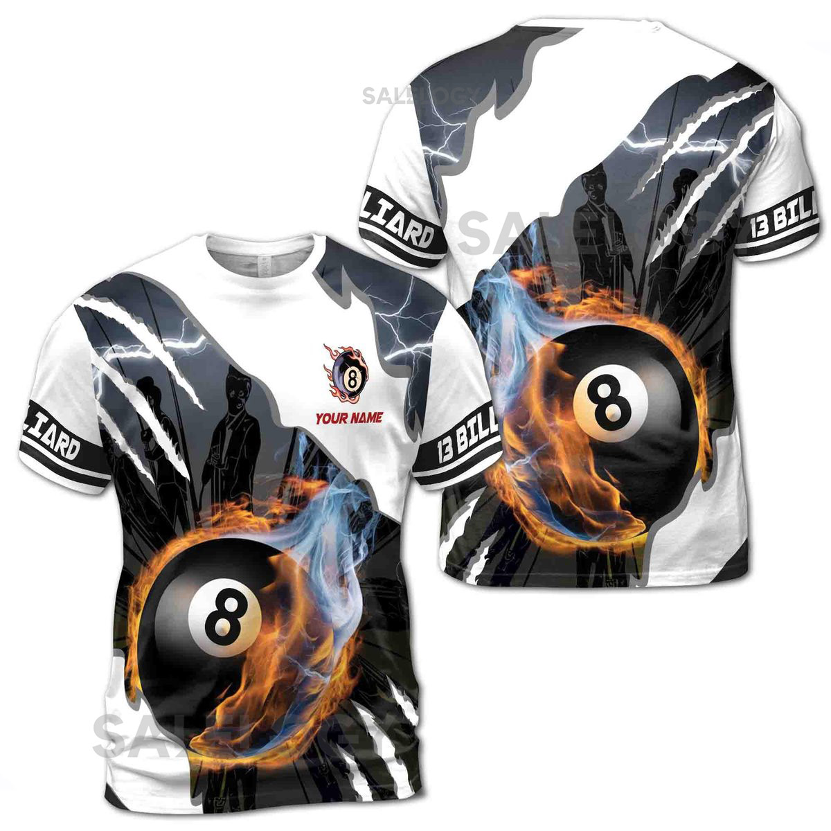 Customized Team Name Billiards 8 Balls T-Shirt S-5XL_200