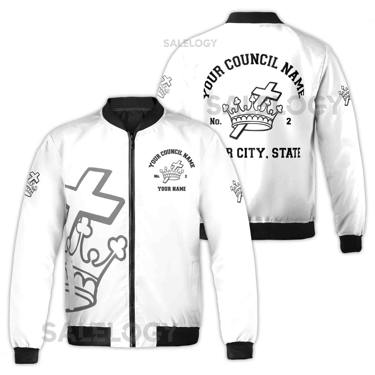 Customize Name Freemasonry Lady Knights Templar Freemasonry Bomber Jacket S-5XL_50