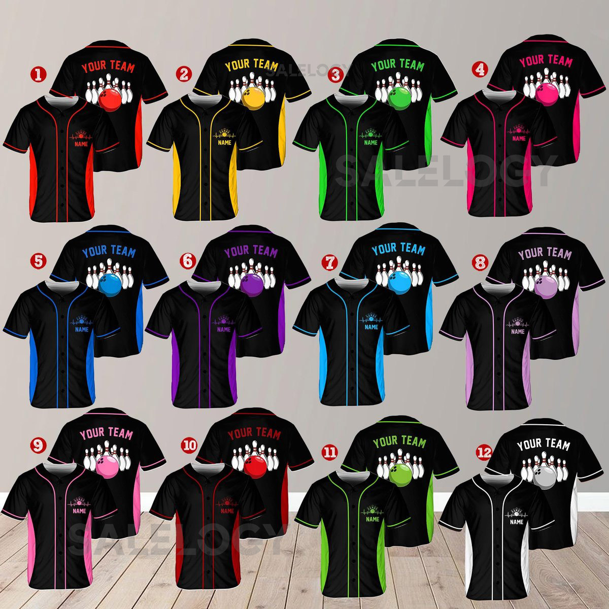 Personalized Vintage Bowling Team Baseball Jersey Custom Name Team Bowling Jersey Uniform For Bowling Team Bowling Lovers_721