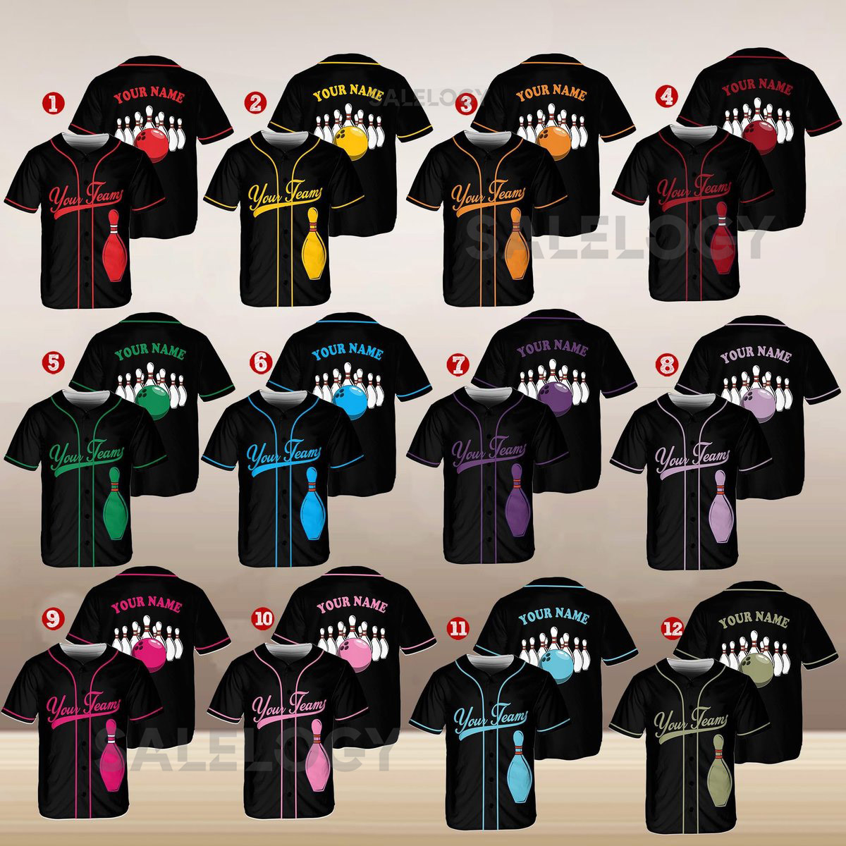 Personalized Vintage Bowling Team Baseball Jersey Custom Name Team Bowling Jersey Uniform For Bowling Team Bowling Lovers_722