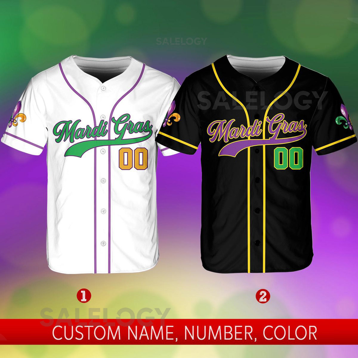Personalized Mardi Gras Baseball Jersey Custom Name And Number Baseball Jersey Mardi Gras Carnival Jersey Gift For Family Matching_227