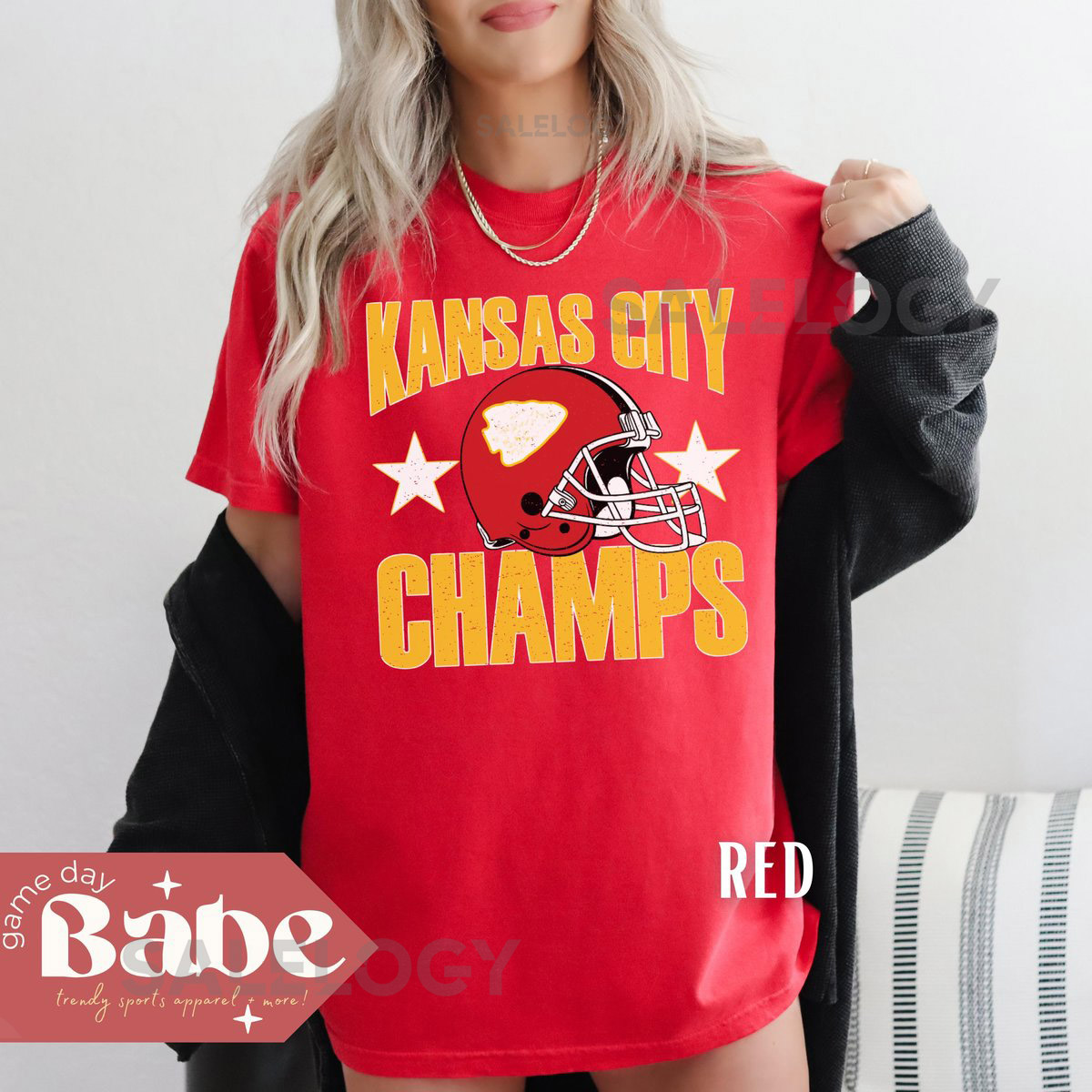 Adult Comfort Colors Tee Chiefs Champs Kelce Mahomes Kansas City Football Shirt Playoffs KC Gear Game Day Outfit AFC Champions_12