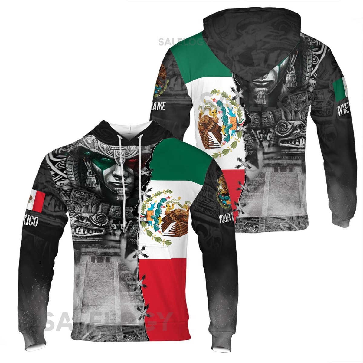 Custom Name Mexico Aztec Mayan Patterns Hoodie S-5XL_44