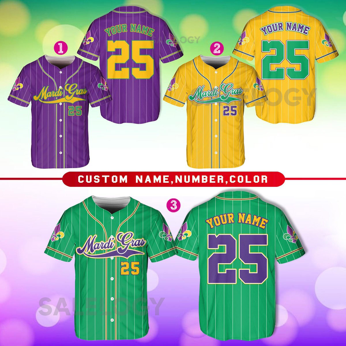 Personalized Mardi Gras Baseball Jersey Custom Name And Number Baseball Jersey Mardi Gras Carnival Jersey Gift For Family Matching_228