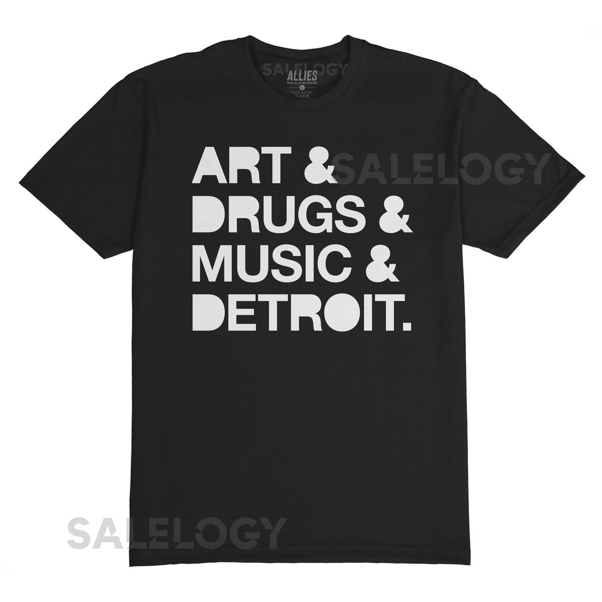 Detroit Art Drugs Music T-Shirt Men's Unisex Detroit Culture Shirt Cool Detroit Tee Detroit Music Scene Shirt Detroit Street Art_110