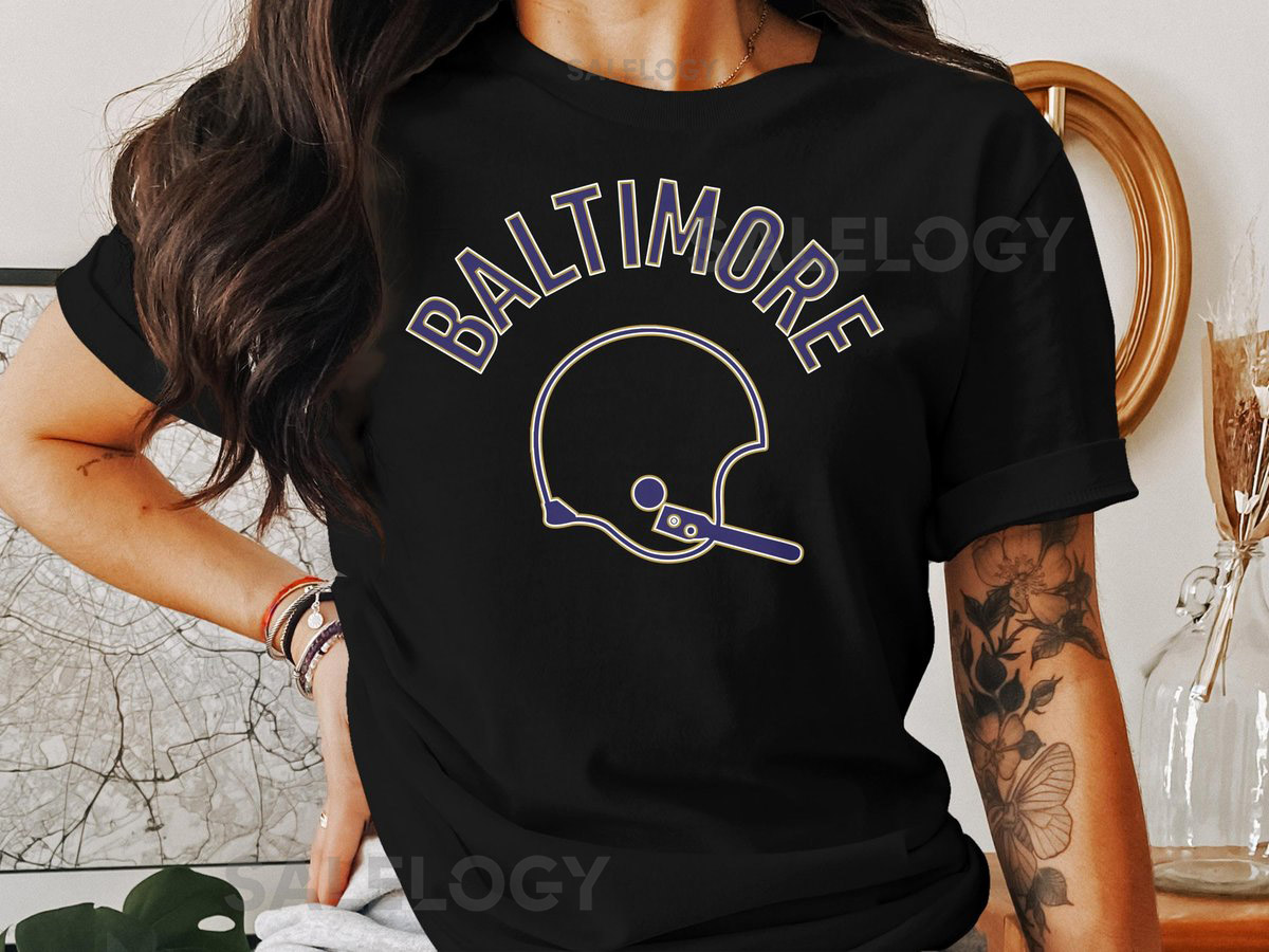 Baltimore Ravens Football Retro Helmet Short-Sleeve Long-Sleeve T-Shirts_142