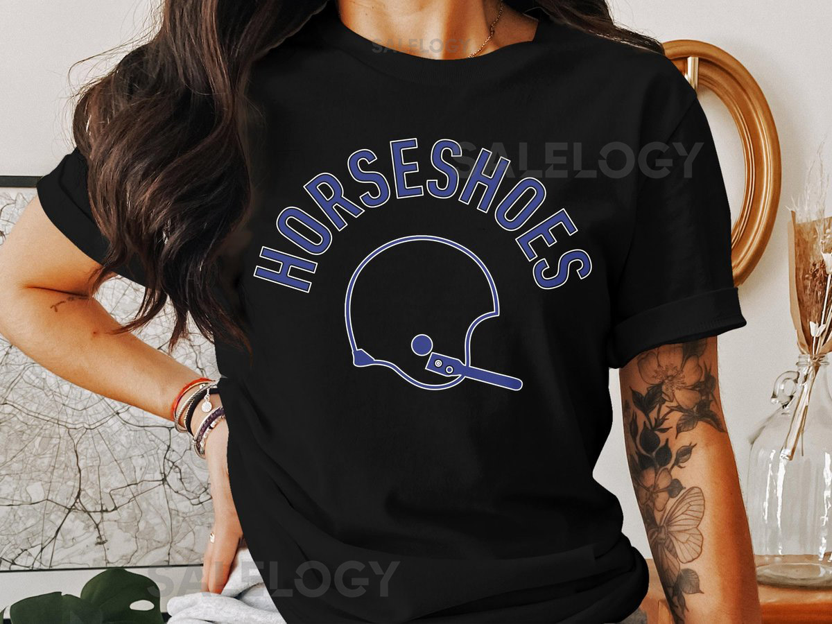 Indianapolis Colts Horseshoes Football Retro Helmet Short-Sleeve Long-Sleeve T-_473