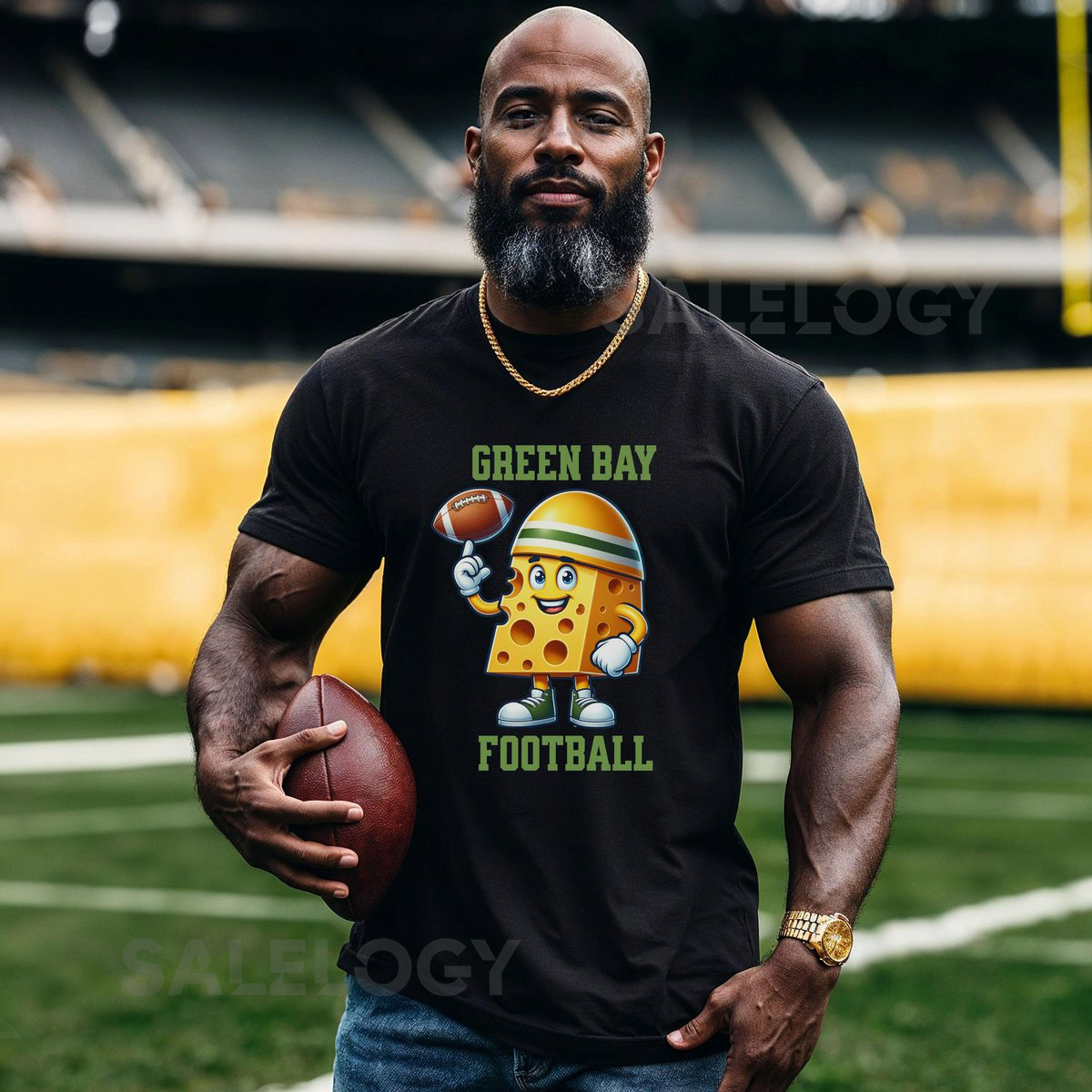 Green Bay Football Tee Cheese Wedge Mascot Unisex Jersey_422