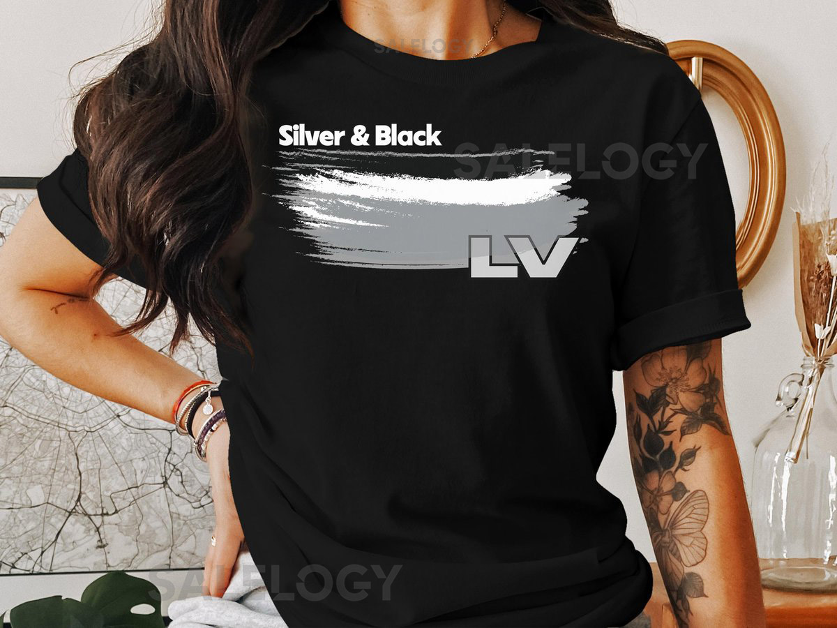 Las Vegas Raiders Silver Black Football Color Swoosh Short-Sleeve Long-Sleeve T-Shirts_490