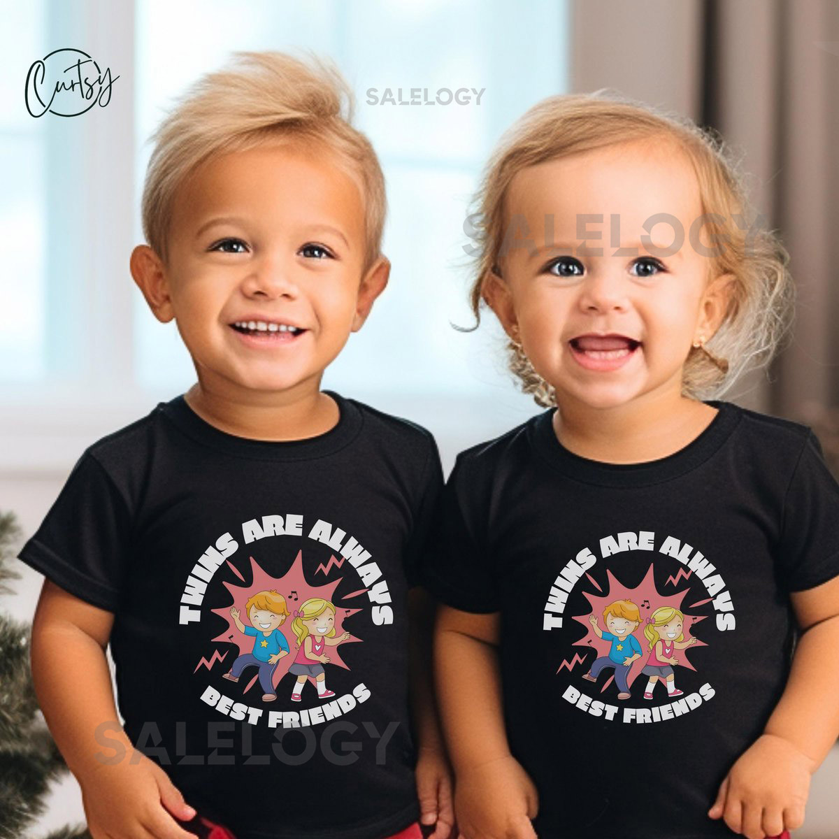 Twin gifts fun boy girl shirts twin birthday gifts toddler t shirt twins are always best friends_825