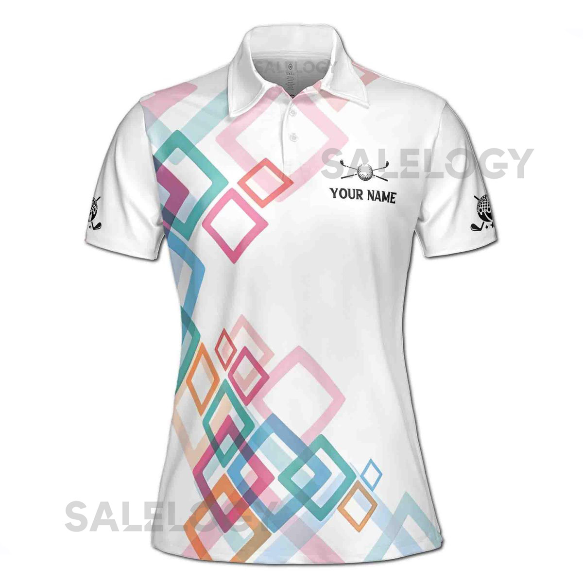 Customized Name Lady Playing Golf Women's Polo S-5XL_436