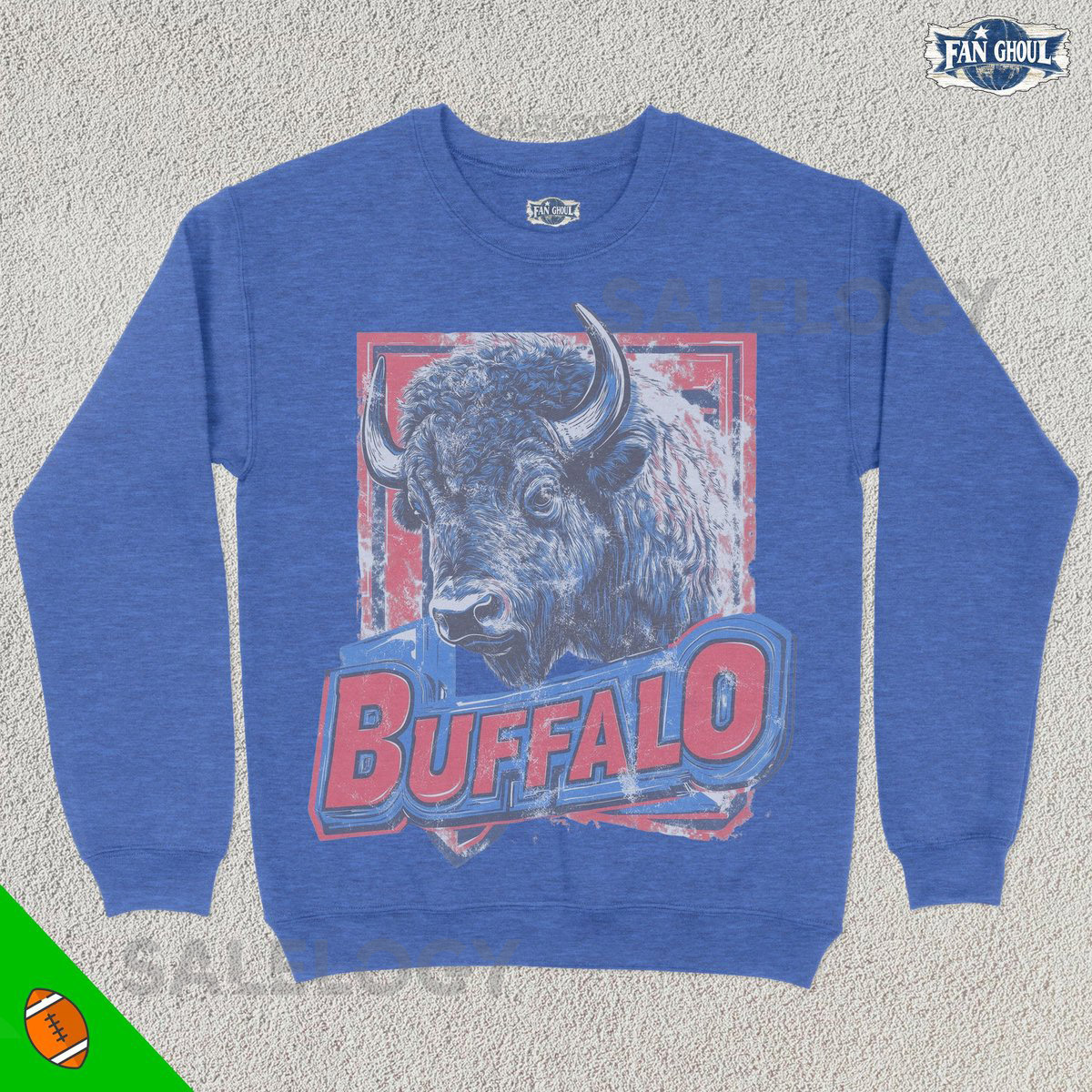 Vintage Buffalo Football Crewneck American Sports Sweatshirt US Sports Clothing Football Fan Gift Football Lover Apparel Vintage Bison_1005