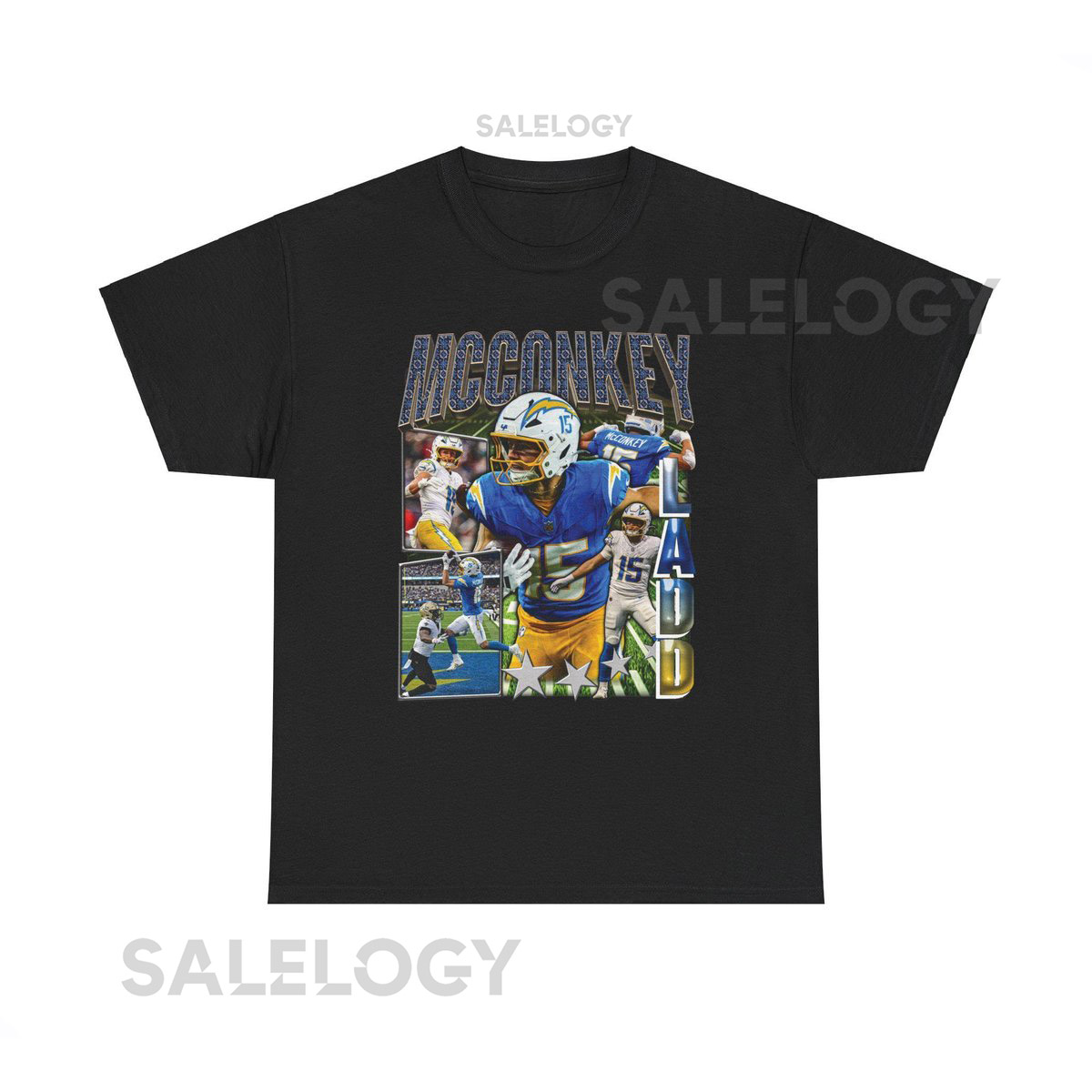 Ladd McConkey Vintage Bootleg Tee - Retro Football Gift Shirt_445
