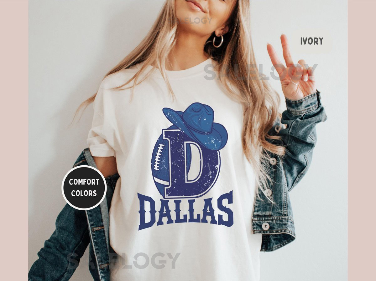 Dallas Football Comfort Colors Unisex T-shirt Garment-Dyed Tee Team Shirt Cowboy Sports Top Football Fan Gift Game Day Apparel_205