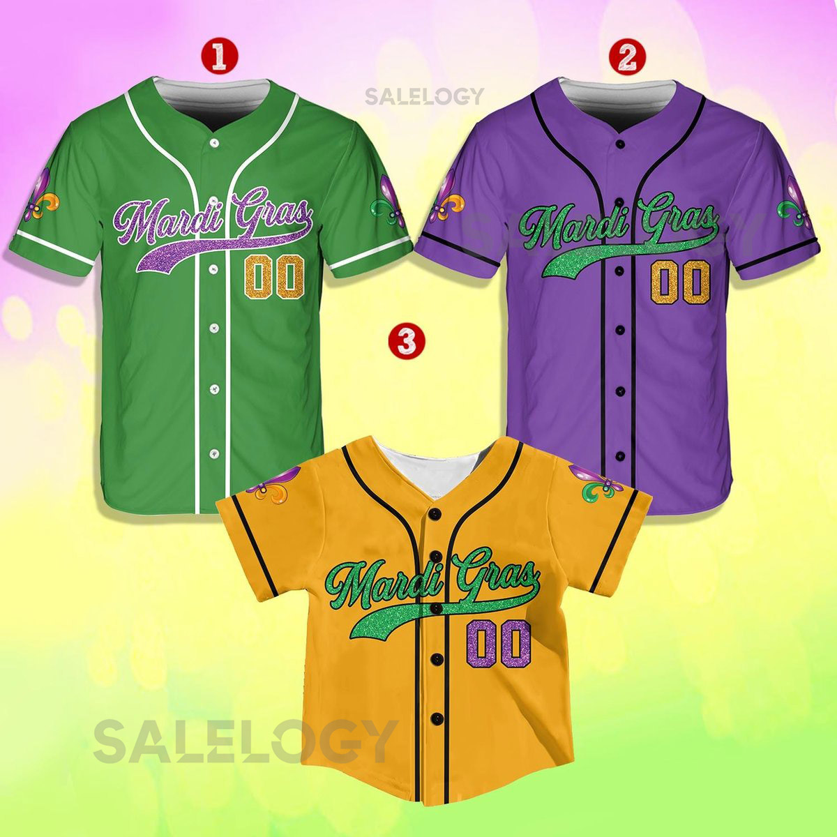 Personalized Mardi Gras Baseball Jersey Custom Name And Number Baseball Jersey Mardi Gras Carnival Jersey Gift For Family Matching_230