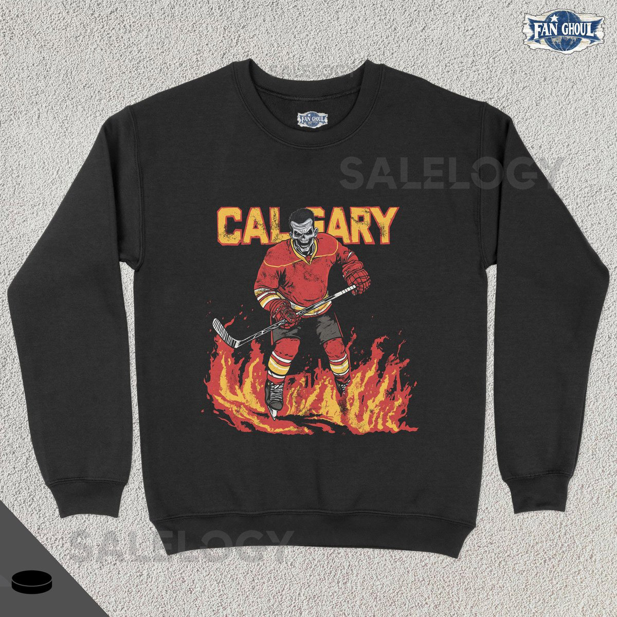 Calgary Hockey Crewneck Calgary Flame Sports Sweatshirt Ice Hockey Team Clothing Hockey Fan Gift Hockey Lover Vintage Calgary Alberta_24