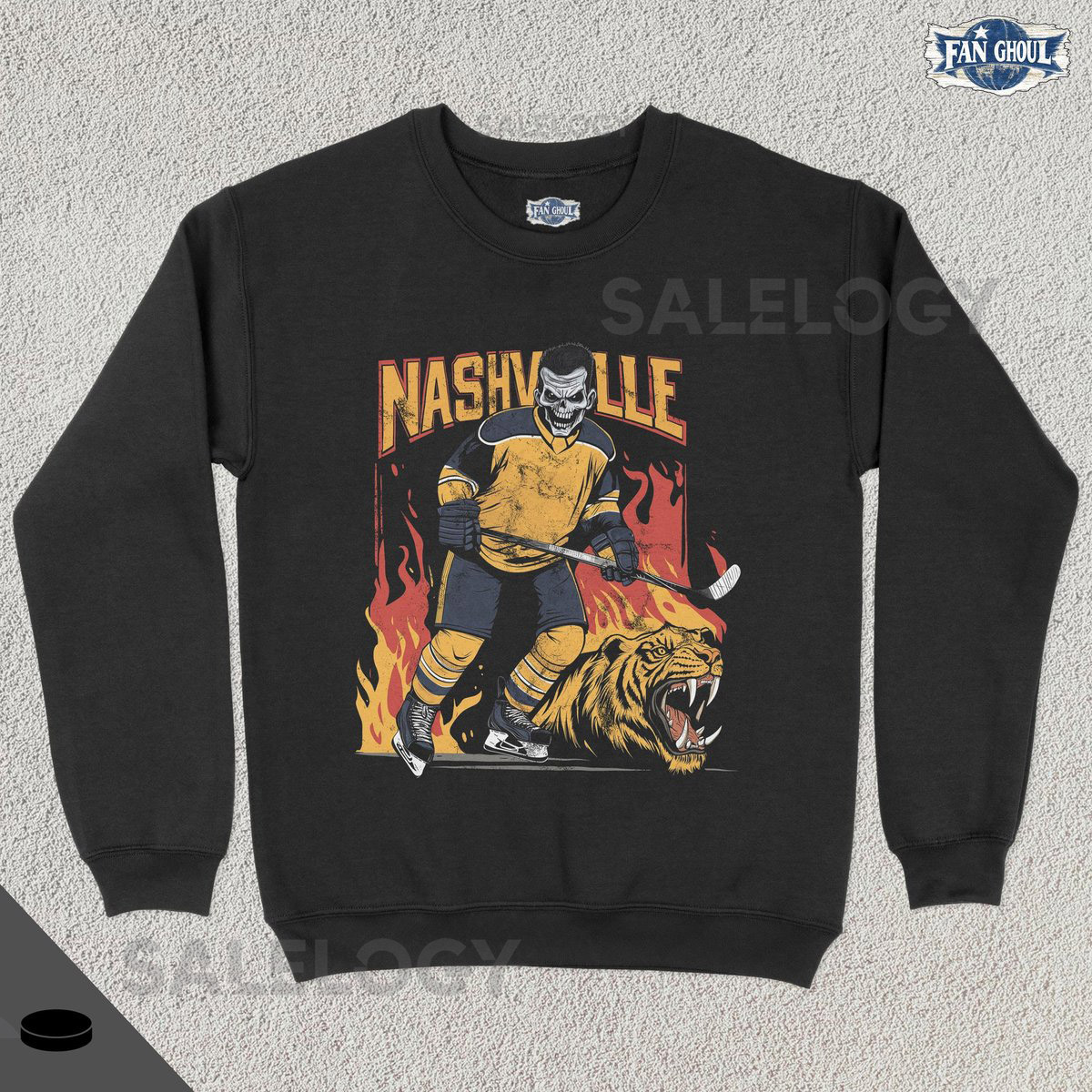 Nashville Hockey Crewneck Predator Ice Hockey Sweatshirt Sports Clothing Hockey Fan Gift Hockey Lover Vintage Nashville Tennessee_321