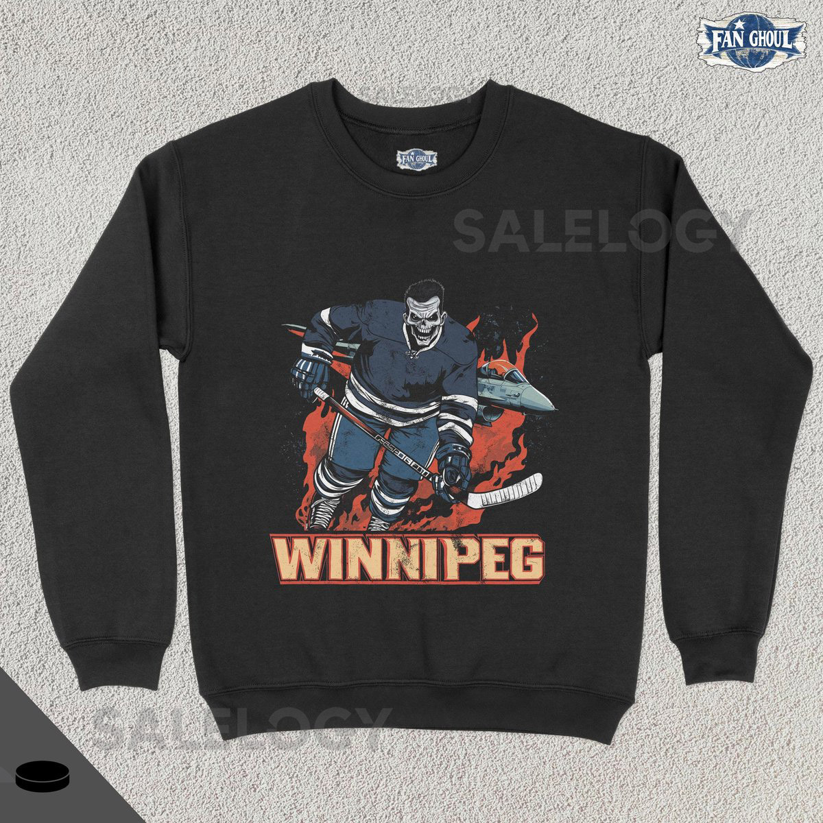 Winnipeg Hockey Crewneck Jet Ice Hockey Sweatshirt Sports Clothing Hockey Fan Gift Hockey Lover Vintage Hockey Winnipeg Manitoba_798