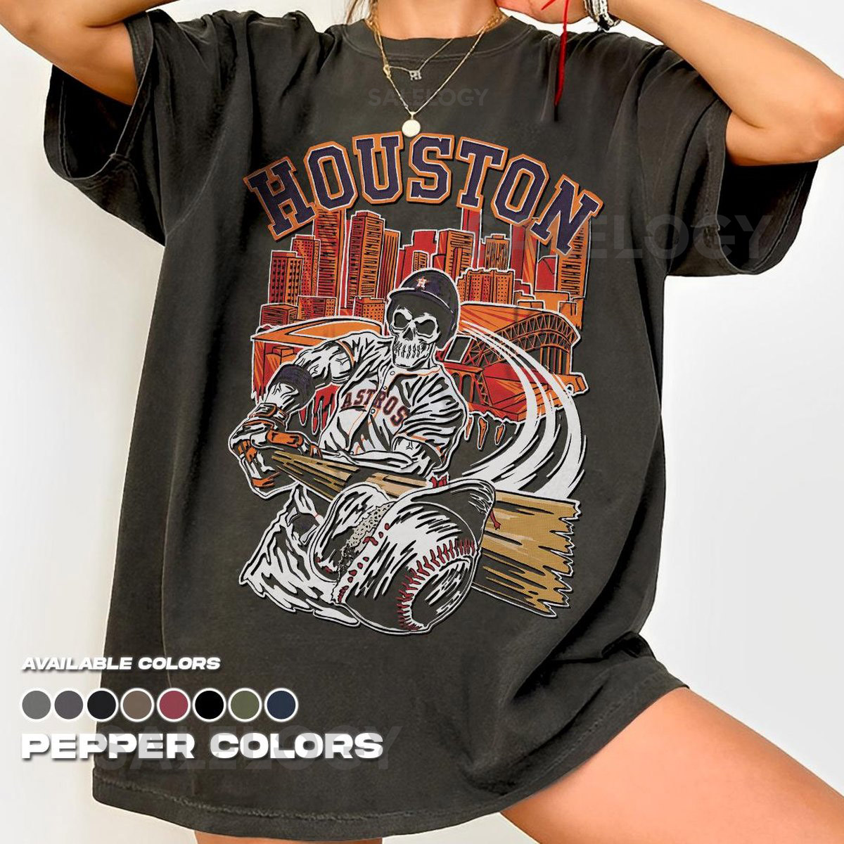 Houston Baseball Tee - Unisex Vintage Style Sports Fan Apparel Game Day T-Shirt Astros Merchandise Comfort Colors 1717 T_211