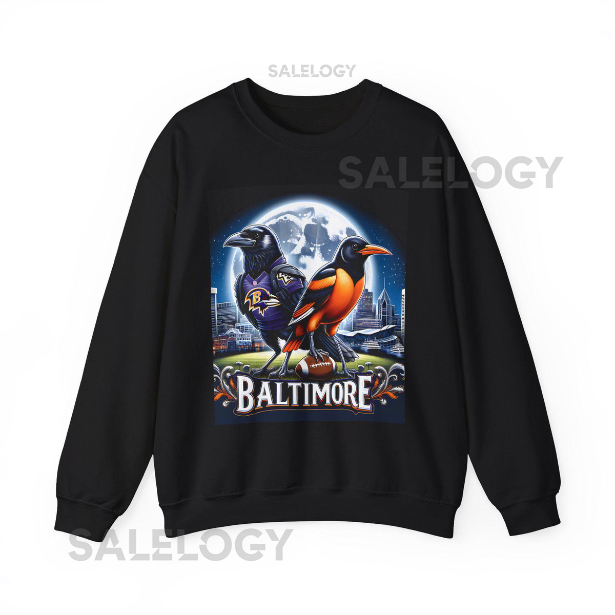Baltimore Ravens Orioles Sweatshirt Charm City Crewneck Baseball Football Fan Shirt Unisex Heavy Blend Sports Gift_152