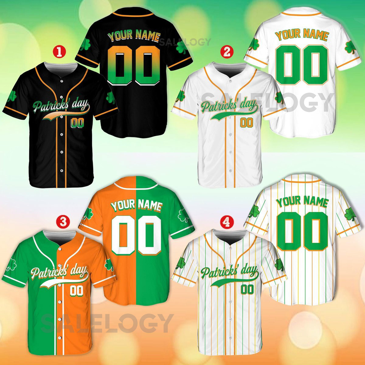 Personalized St Patrick39s Day Baseball Jersey Custom Team Name Number St Patrick39s Day Baseball Jersey St Patrick39s Day Outfits_360