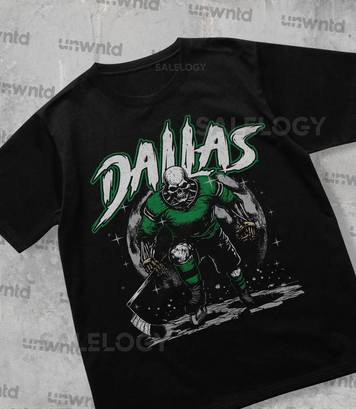 Dallas Hockey Shirt Graphic Tees Skeleton Shirt Merch Tee Gift Shirt Bootleg Shirt Vintage Stars_140