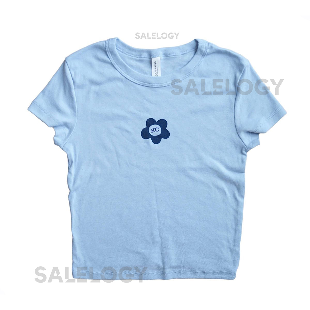 KC Flower Baby Tee - Blue - Kansas City - Baseball - Soccer - KC Shirt_485