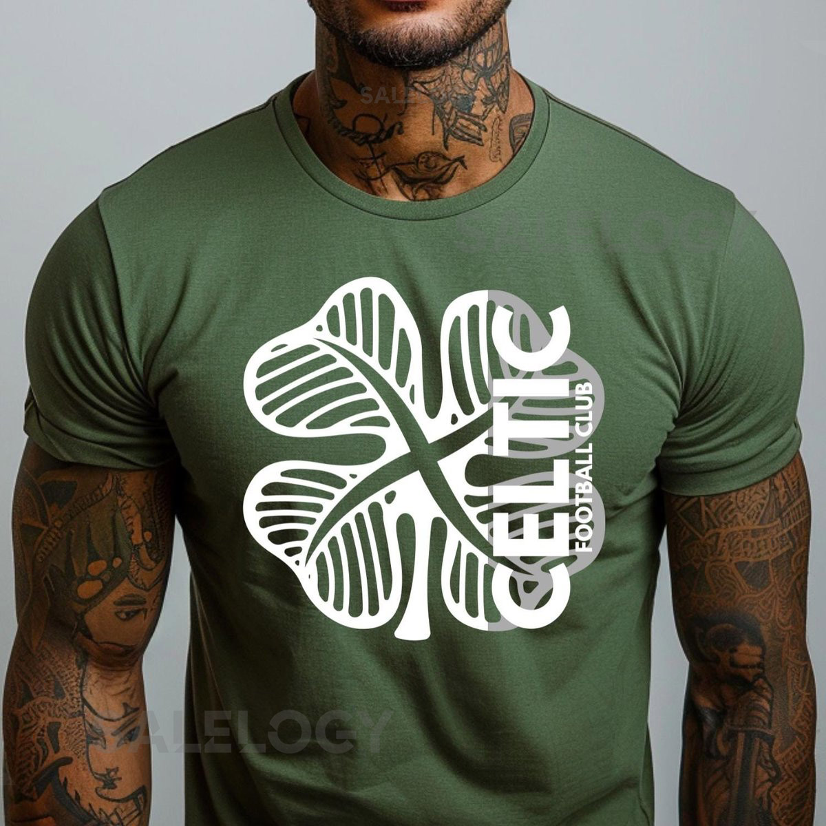 Celtic FC T Shirt 100 Cotton Celtic Clover Tee_74